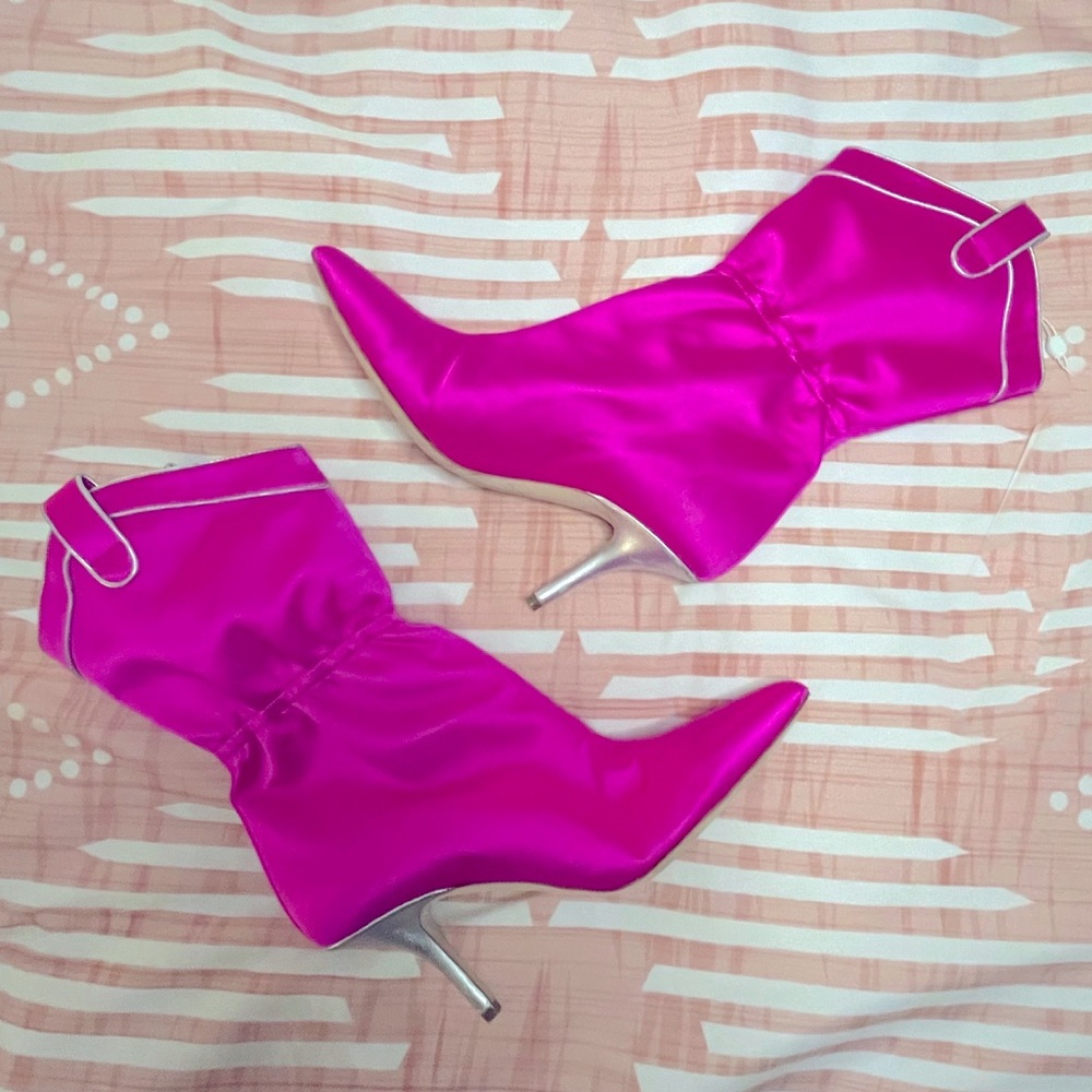 Malone Souliers Daisy Boot in Pink and Silver